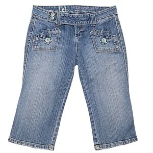 Vntg 90s L.E.I. Ashley Jean Bermuda Low-rise Shorts Junior Size 3 Vacation Vibe